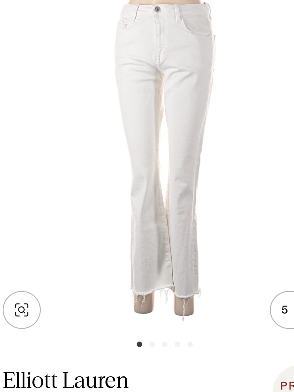 ELLIOTT LAUREN WHITE FEAYED HEM JEANS. NWOT. SZ 6